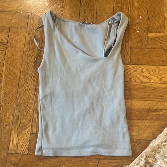 Zara Asymmetric Neck Light Grey top - Picture 4 of 4